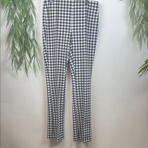 Black and White Checkered Boot Cut Pants